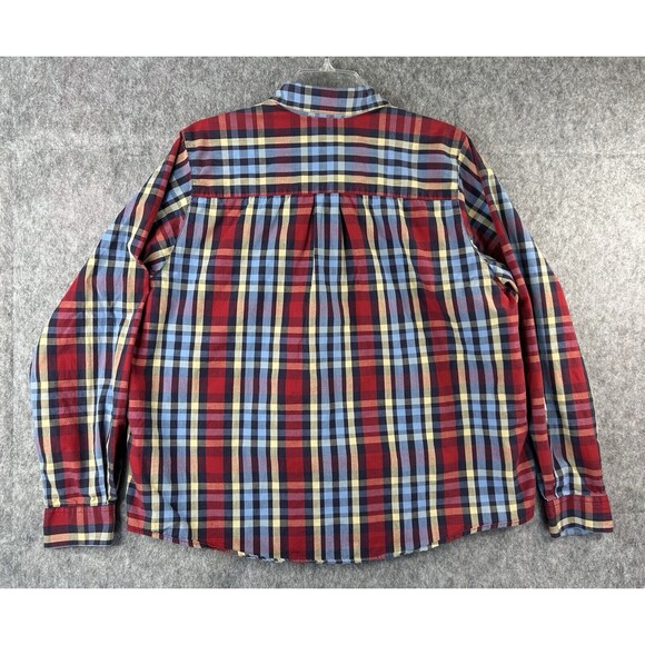 Rockies Women's XXL Western Shirt Red Blue Plaid Button Long Sleeve 2XL - Picture 3 of 9